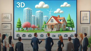 Buyers and sellers of real estate interacting