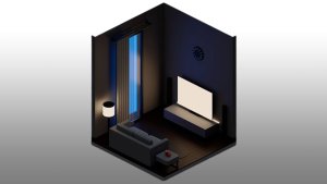 a dim lighted tv 3D animated tv lounge a dim lighted tv 3D animated tv lounge
